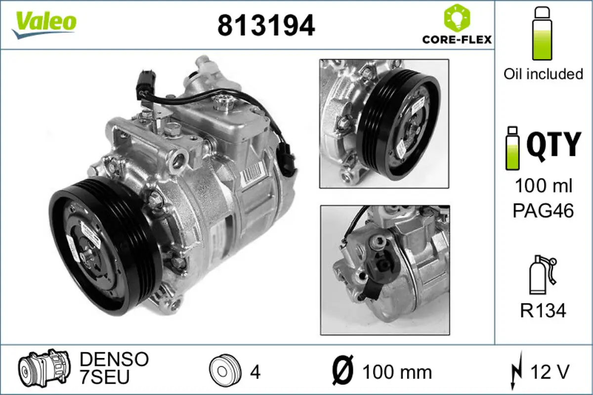 BMW 5 Serisi E60 M57 Klima Kompresörü | VALEO 813194