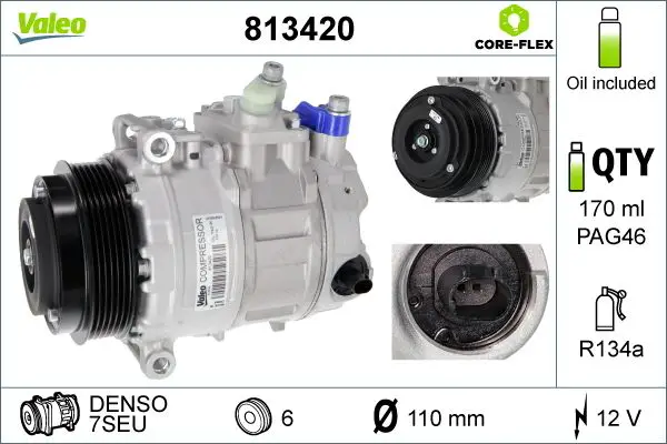 Mercedes C Serisi W203 M111 Klima Kompresörü | VALEO 813420
