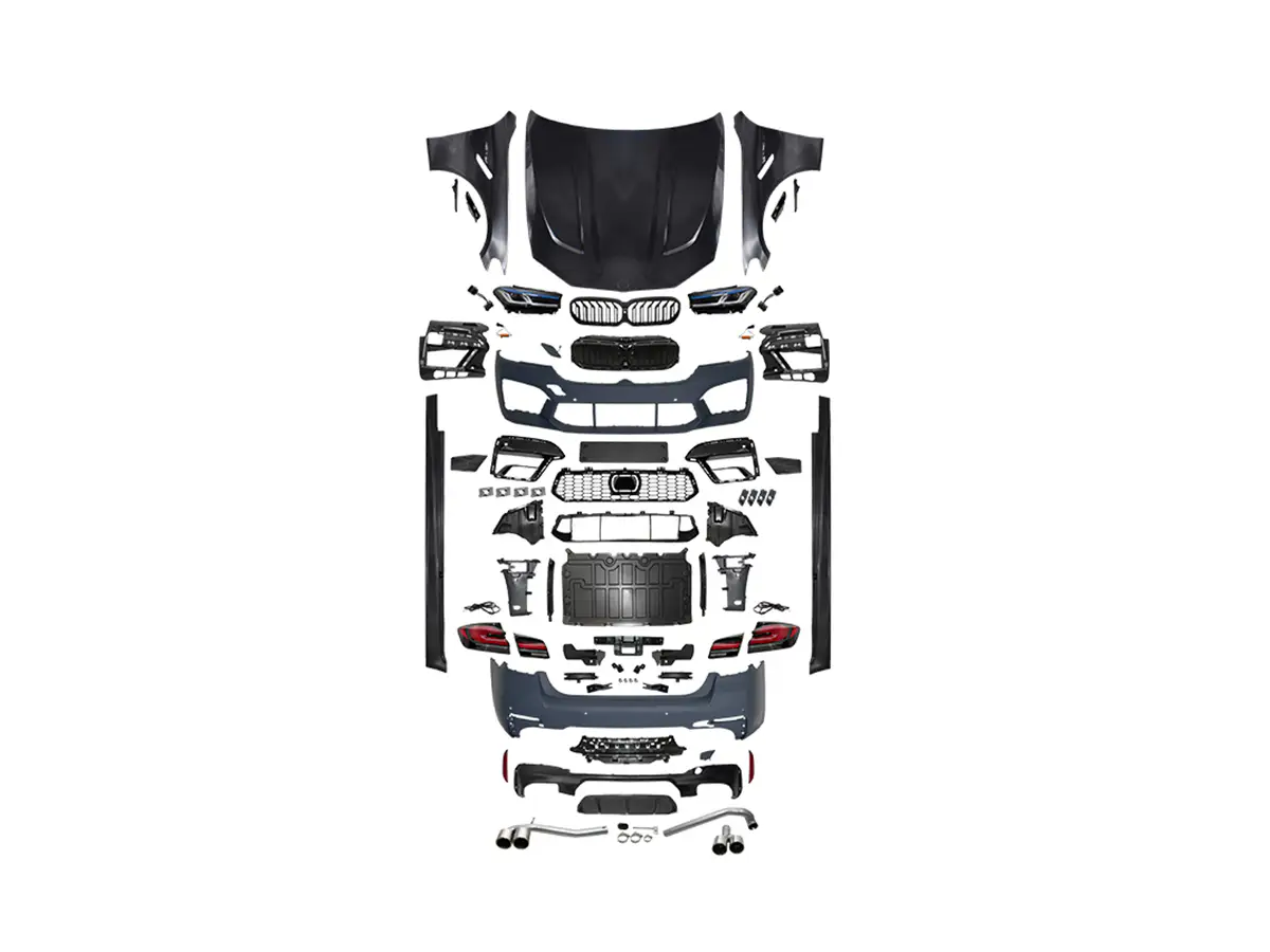 BMW 5 Serisi F10 2009-2016 Komple Gövde Kiti [DONUSUM => G30-LCI] Dörtlü Egzoz Çıkışlı Egzoz Uçlu, Marşpiyelli, Panjururlu, Kaput/Çamurluk, Far/Stop | WENDER BA0102212