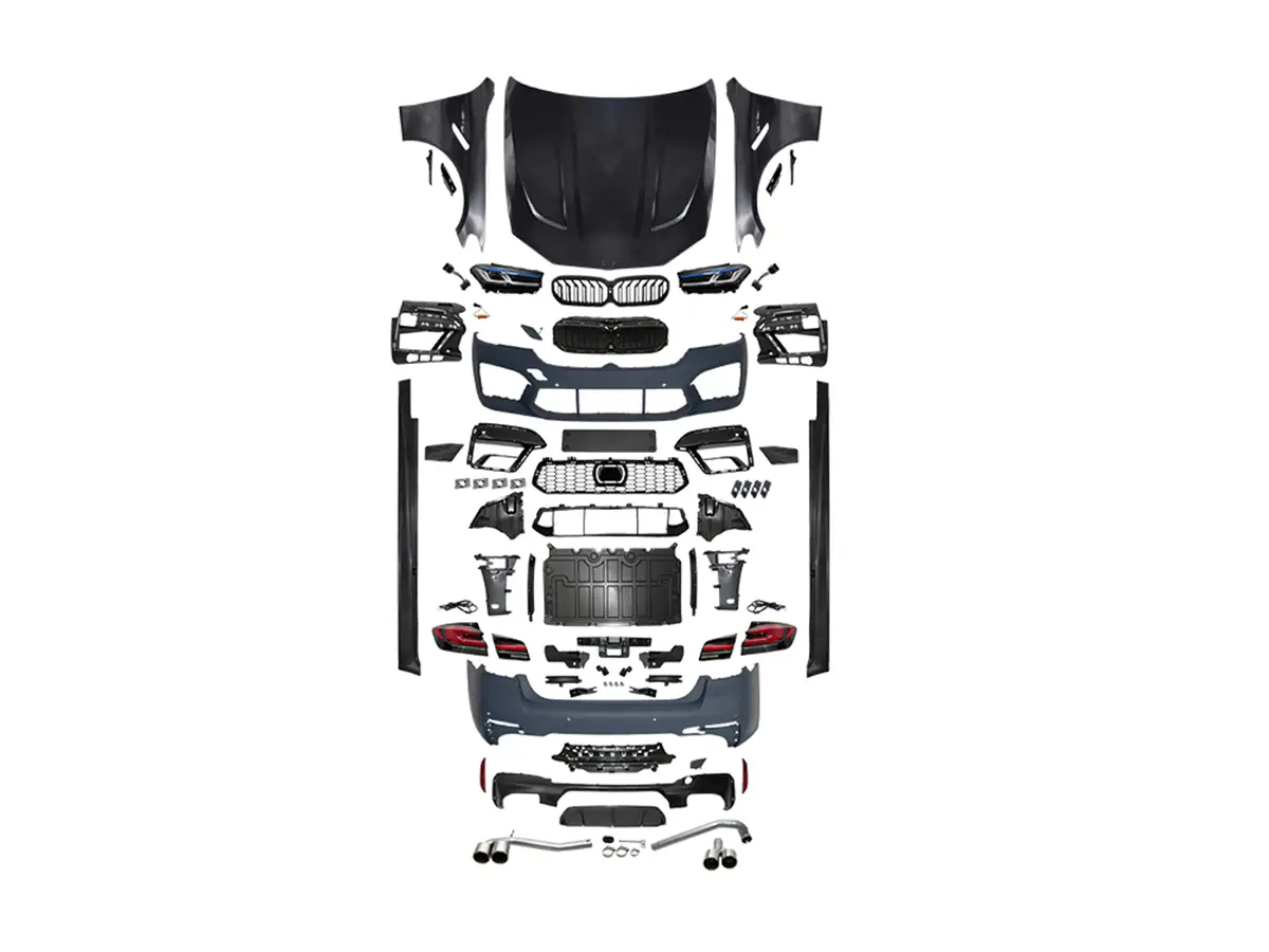BMW 5 Serisi F10 2009-2016 Komple Gövde Kiti [DONUSUM => G30-LCI] Dörtlü Egzoz Çıkışlı Egzoz Uçlu, Marşpiyelli, Panjururlu, Kaput/Çamurluk, Far/Stop | WENDER BA0102213