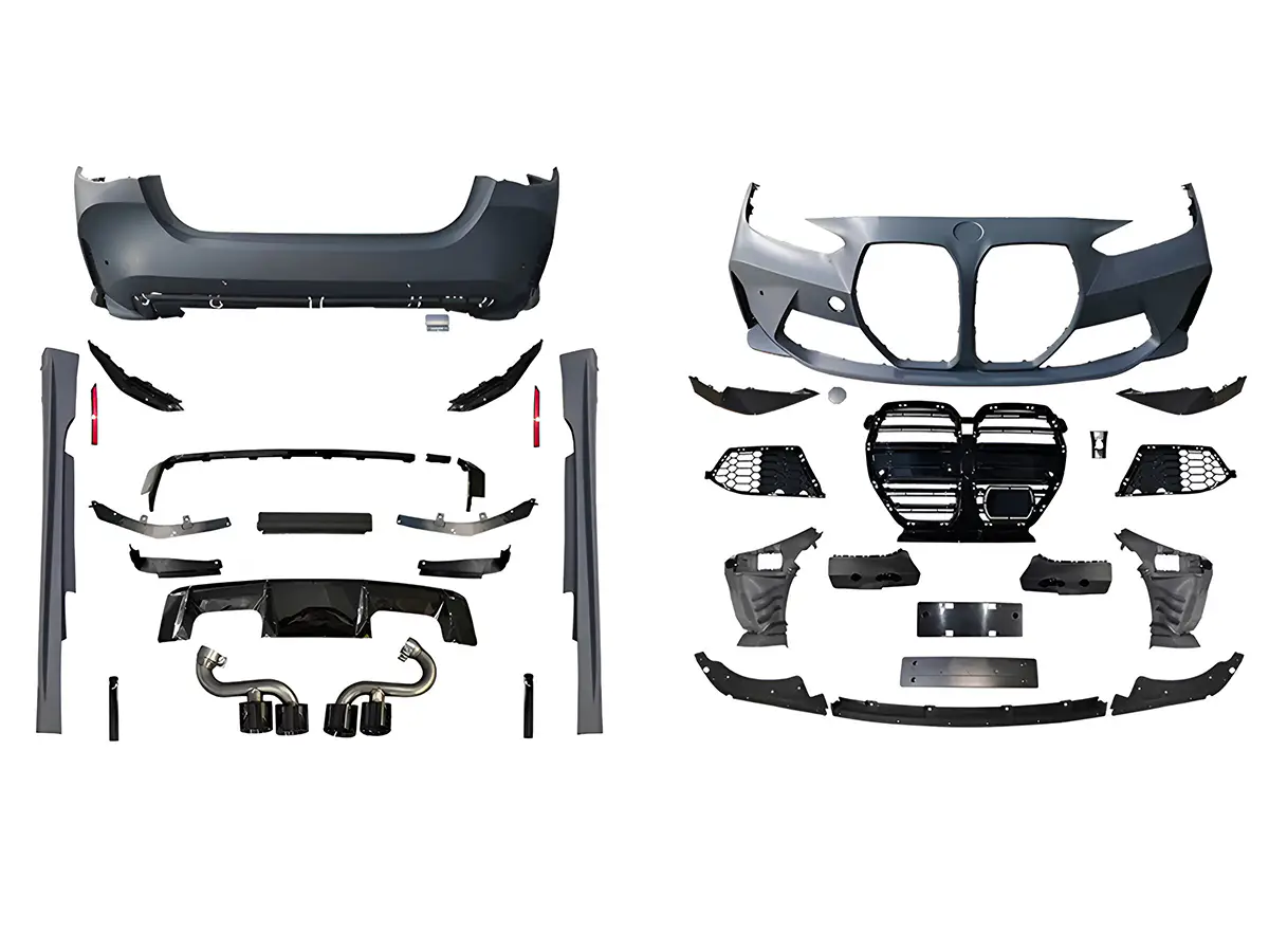 BMW 4 Serisi G22 2020- Gövde Kiti PDCli:Ön/Arka, <OO-OO> 3.0T Yandan Egz.Uçlu, Mrşp-li, Panj-lu -///M4-STYLE- 2020- | WENDER BA0222104