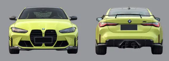 BMW 4 Serisi G22 2020- Gövde Kiti PDCli:Ön/Arka, PMAlı, <OO-OO> Ortadan Egz.Uçlu, Panj-lu -///M4-STYLE- 2020- | WENDER BA0222202