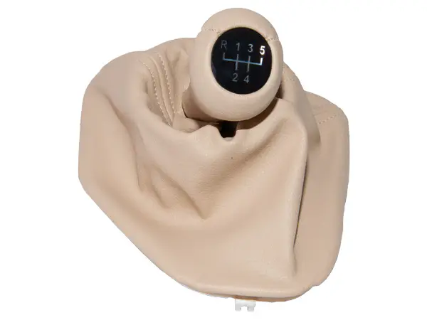 BMW 5 Series E39 Knob Gear Boot -5 Forward- Manual Gearbox Beige Synthetic Leather Illuminated | WENDER BA1222755/715BG