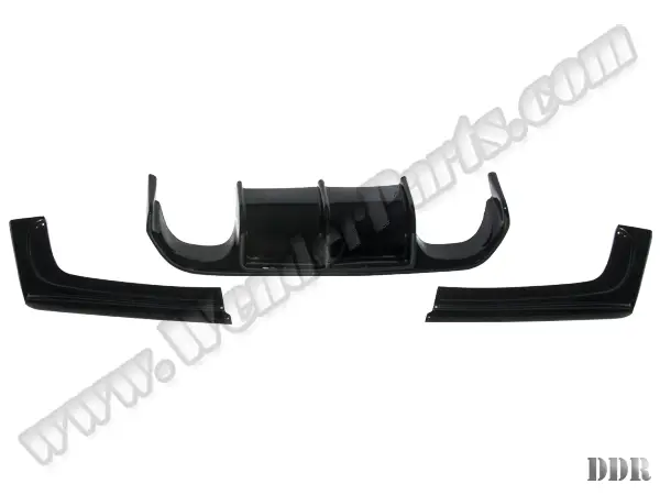 BMW 3 Series F30 2012-2018 Bumper Diffuser Rear: Dual Exhaust Outlet (Single+Single) Center Exhaust Outlet Piano Black (OEM Plastic) | WENDER BA2350697VRS