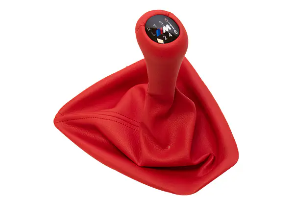 BMW 3 Series E92 LCI Knob Gear Boot -6 Forward- Manual Gearbox Red Synthetic Leather Illuminated | WENDER BA25112283040RD