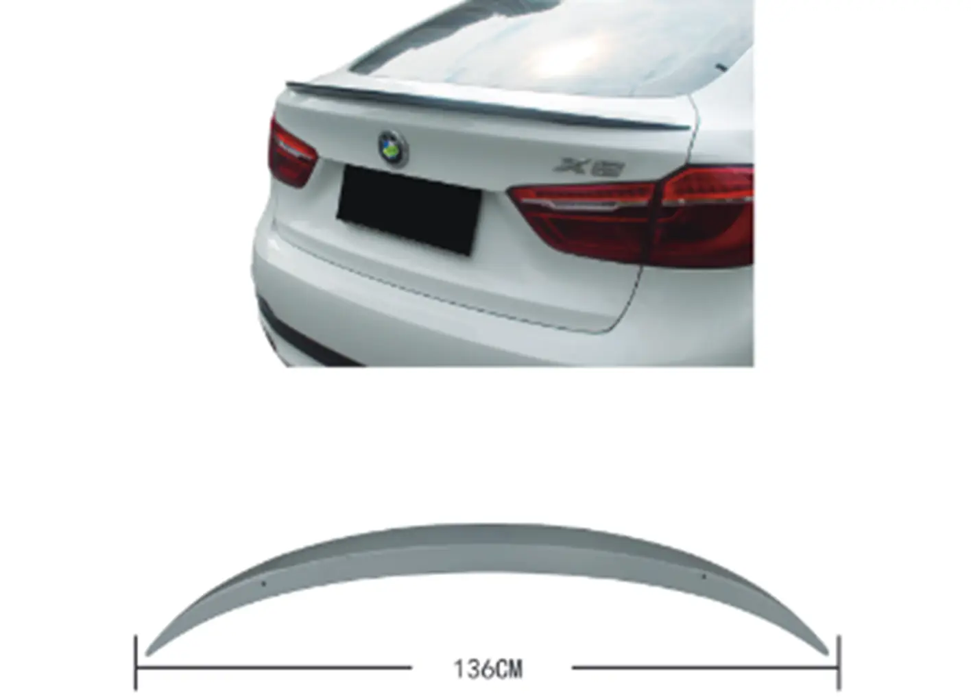 BMW X6 Series E71 2007-2014 Trunk Spoiler -///M-Performance- | WENDER BA51622166959