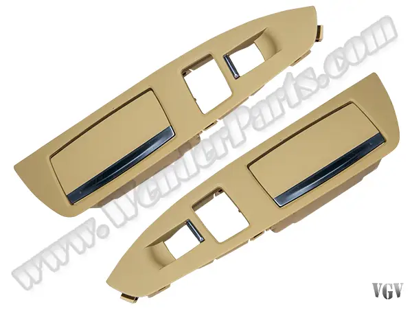 BMW 7 Serisi F01 LCI Cam Düğme Çerçevesi Set Arka Sol&Sağ Küllüklü Bej Arka Güneşlik | WENDER BA7322879/880