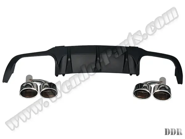 Mercedes C Series W204 2007-2013 Bumper Diffuser Set Rear; Quad Exhaust Outlet Exhaust Tip | WENDER MA2048854525S1