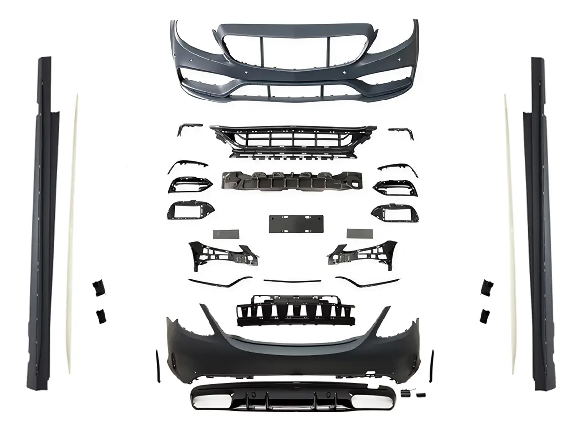 Mercedes C Series W205 2015-2020 Body Kit Park Sensor: Front and Rear, Quad Exhaust Outlet Exhaust Tip, Running Board | WENDER MA2052104