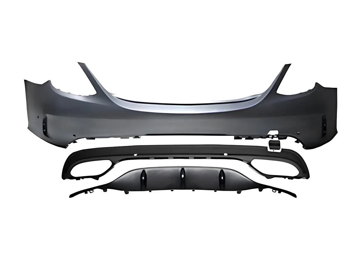 Mercedes C Series W205 2015-2020 Complete Bumper Rear, Dual Exhaust Outlet | WENDER MA2058855938S1