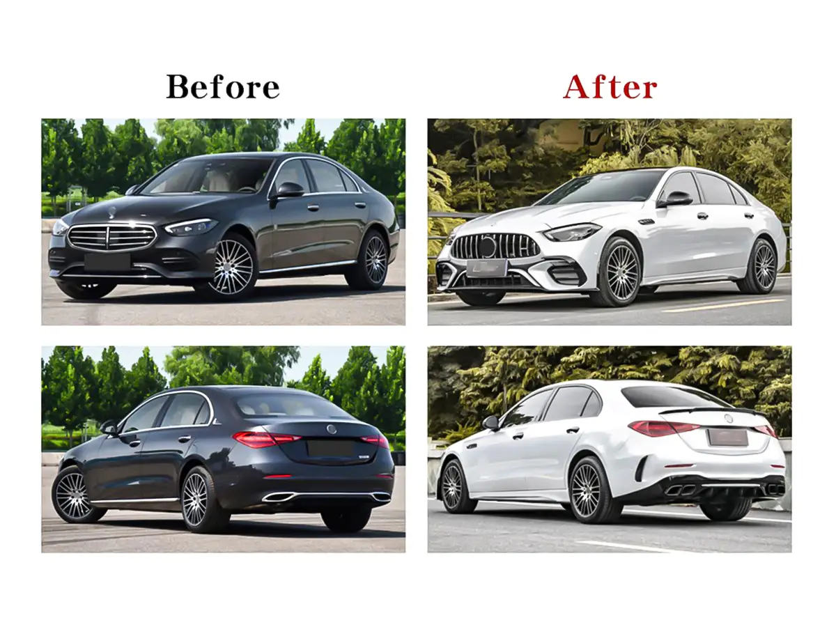 Mercedes C Serisi W206 2020- Gövde Kiti Dörtlü Egzoz Çıkışlı Egzoz Uçlu, Marşpiyelli, Panjururlu | WENDER MA2062104