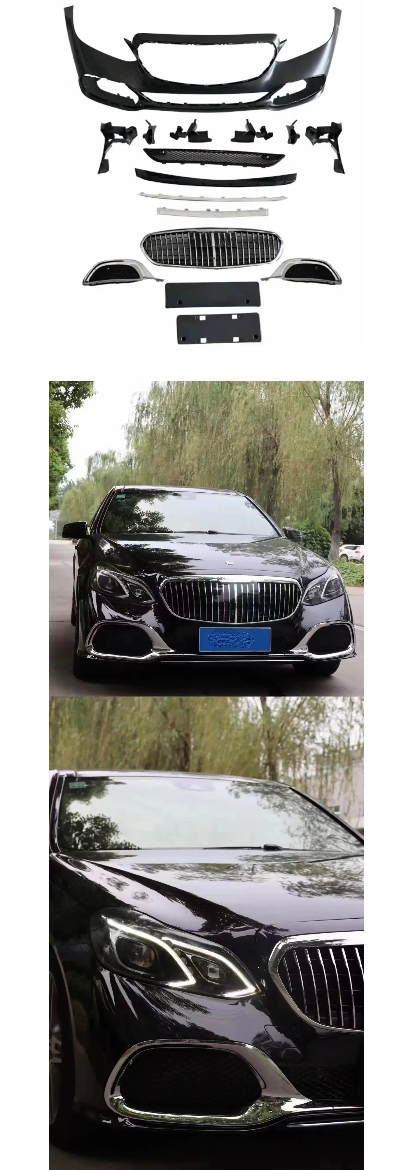 Mercedes E Serisi W212 2009-2016 Gövde Kiti Çift Egzoz Çıkışlı (Tek+Tek) Egzoz Uçlu, Panjururlu | WENDER MA2122109