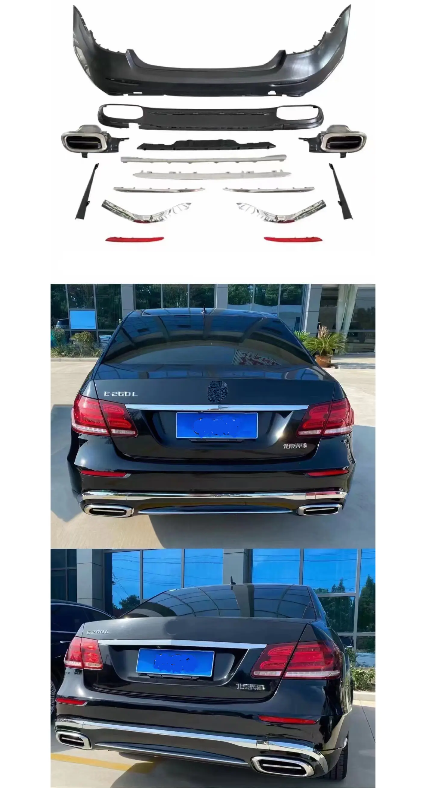 Mercedes E Serisi W212 2009-2016 Gövde Kiti Çift Egzoz Çıkışlı (Tek+Tek) Egzoz Uçlu, Panjururlu | WENDER MA2122109