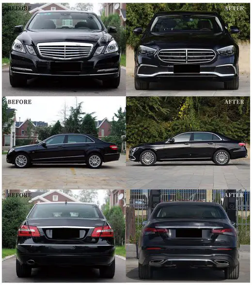 Mercedes E Serisi W212 2009-2016 Komple Gövde Kiti [2009-12 DONUSUM => W213] Park Sensörlü: Ön ve Arka, Çift Egzoz Çıkışlı (Tek+Tek) Egzoz Uçlu, Panjururlu, Kaput/Çamurluk/Bagaj Kap., Far/Stop | WENDER MA2122206