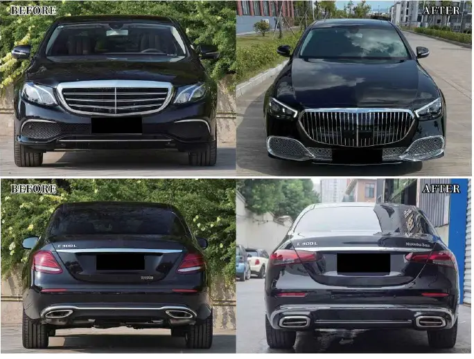 Mercedes E Serisi W213 2017- Gövde Kiti [2016-19 DONUSUM => 2020-...] Çift Egzoz Çıkışlı (Tek+Tek) Egzoz Uçlu, Panjururlu, Bagaj Kapağı, Far/Stop | WENDER MA2132211