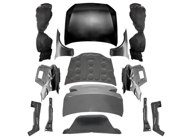 Mercedes S Serisi W221 2006-2013 Komple Gövde Kiti [DONUSUM => W223] Dörtlü Egzoz Çıkışlı Egzoz Uçlu, Panjururlu, Kaput/Çamurluk/Bagaj Kap., Far/Stop, Aynalar | WENDER MA2212213