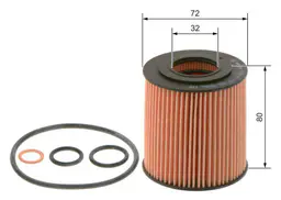 BMW 3 Serisi E90/E92 316i N43 Yağ Filtresi | BOSCH 09864B7018