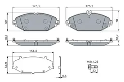 Mercedes W205 C 180 Fren Balatası Ön | BOSCH 0986460129