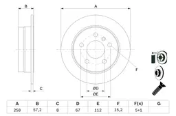 Mercedes W245 B 150 Fren Diski Arka | BOSCH 0986479235