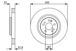 Mercedes W163 ML Fren Diski Ön | BOSCH 0986479405