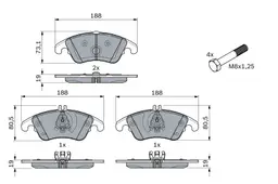 Mercedes W207 E 250 BlueTec Fren Balatası Ön | BOSCH 0986494263