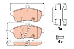 Mercedes C Serisi W204 C 180 1.8 CGI BlueEFFICIENCY M271 Ön Fren Balatası | TRW GDB2056