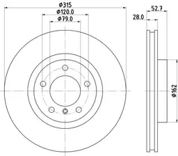 BMW 3 Serisi E36 Fren Diski Havalı Ön | HELLA 8DD 355 104-111