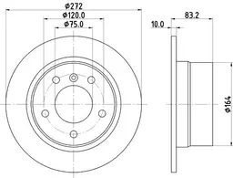 BMW 3 Serisi E36 Fren Diski Havasız Arka | HELLA 8DD 355 104-821