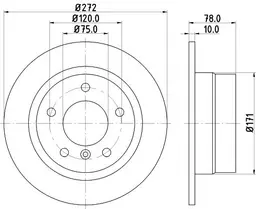 BMW 3 Serisi E36 Fren Diski Havasız Arka | HELLA 8DD 355 127-171