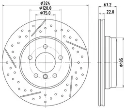 BMW 3 Serisi E90 Fren Diski Delikli Arka | HELLA 8DD 355 123-031