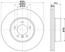 BMW 5 Serisi E60 Fren Diski Havalı Ön | HELLA 8DD 355 109-921
