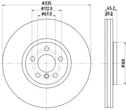 BMW X1 U11 Fren Diski Havalı Ön | HELLA 8DD 355 133-111