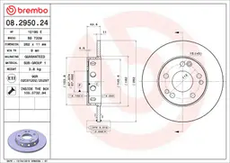 Mercedes W201 Kasa D 2.5 Ön Fren Diski | BREMBO 08295024