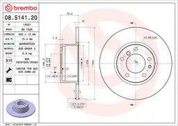 BMW 5 Serisi E34 525 tds Ön Fren Diski | BREMBO 08514120