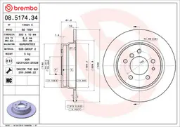 BMW 5 Serisi E34 520 i Arka Fren Diski | BREMBO 08517434
