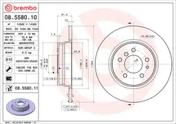 BMW 7 Serisi E38 740 i, iL Arka Fren Diski | BREMBO 08558011