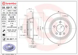 BMW 5 Serisi E39 525 tds Arka Fren Diski | BREMBO 08691711