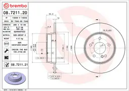 Mercedes C Serisi W203 C 200 CDI Arka Fren Diski | BREMBO 08721121