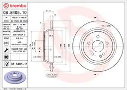 Mercedes Vito Serisi W639 CDI 2.2 4-matic (639.811, 639.813, 639.815, 639.711,... Arka Fren Diski | BREMBO 08840510