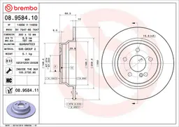 Mercedes E Serisi W212 E 180 Arka Fren Diski | BREMBO 08958410