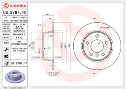 BMW 1 Serisi E81 116 d Arka Fren Diski | BREMBO 08978711