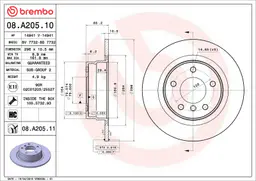 BMW 3 Serisi E92 316 i Arka Fren Diski | BREMBO 08A20510