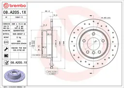 BMW 3 Serisi E90 318 i Arka Fren Diski | BREMBO 08A2051X