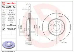 Mercedes W124 Kasa 230 TE Ön Fren Diski Havalandırmalı | BREMBO 09486934
