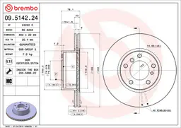 BMW 5 Serisi E34 535 i Ön Fren Diski Havalandırmalı | BREMBO 09514224
