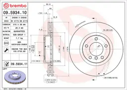 BMW 3 Serisi E36 M Sol ön Fren Diski Havalandırmalı | BREMBO 09593411