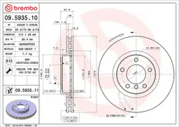 BMW 3 Serisi E36 M3 3.0 Sağ ön Fren Diski Havalandırmalı | BREMBO 09593511