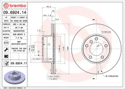 BMW 5 Serisi E39 520 i Ön Fren Diski Havalandırmalı | BREMBO 09692414