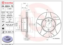 BMW 5 Serisi E39 525 td Ön Fren Diski Havalandırmalı | BREMBO 09692475