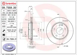 Mercedes W168 Ön Fren Diski Havalı 260mm | BREMBO 09735921